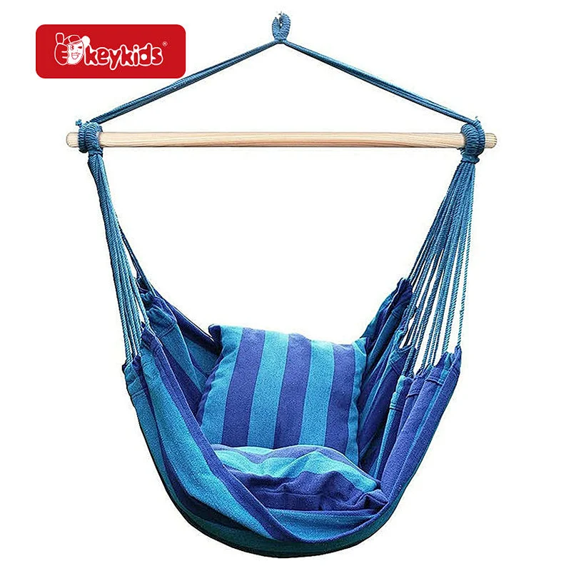 Indoor or Outdoor Hanging Rope Hammock Chair Swing Seat with Cushions W01D302
